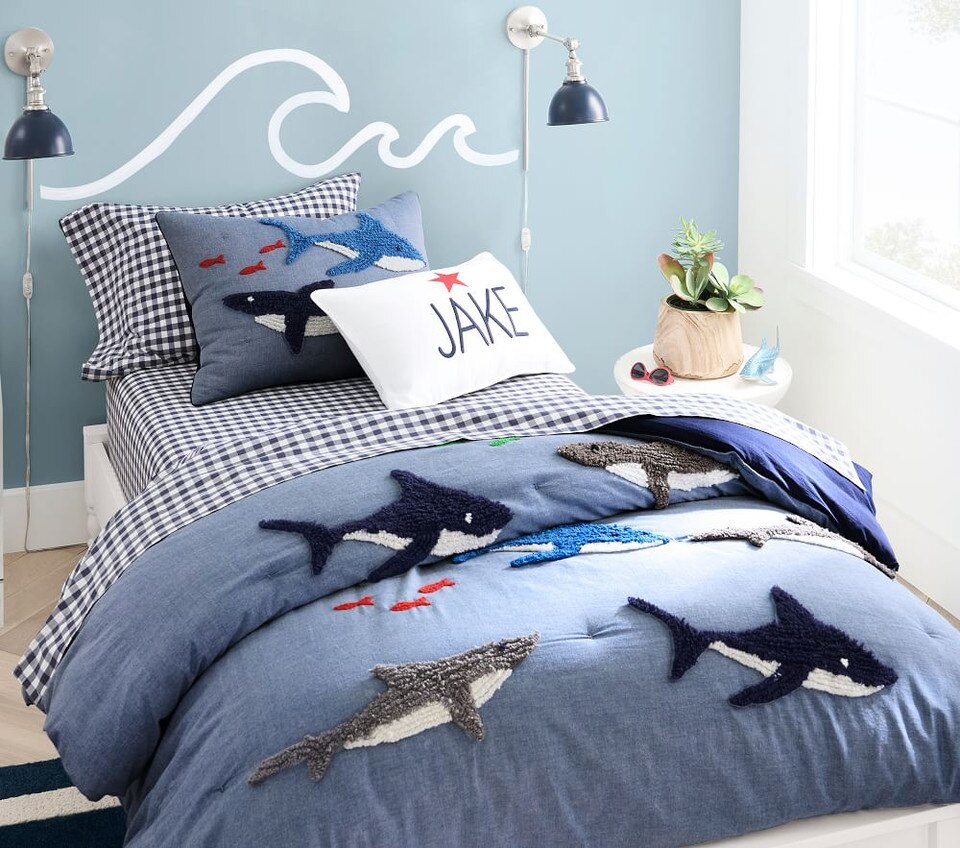 Candlewick Sharks Comforter & Pillowcases Pottery Barn Kids UK